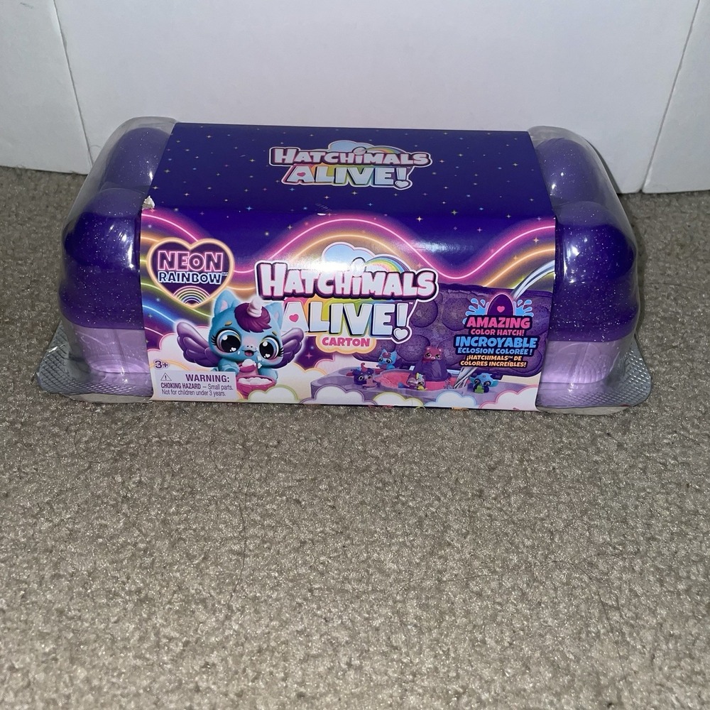 Hatchimals Alive Neon Rainbow Carton 5 Eggs 11 Accessories Color Hatch